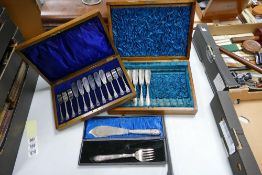 A collection of Early 20th Century Cased Cutlery Part Sets