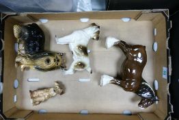 A collection of ceramic animals to include Beswick 818 Shire Horse, Cooper Craft Jack Russel, Sylvac