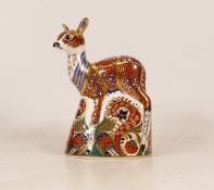 Royal Crown Derby Collectors Guild Fawn Paperweight, gold stopper