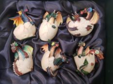 Boxed The Dranzers Limited Edition Minatare Dragon in Egg figures, each approx 9cm