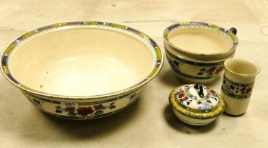 Coronaware Pomegrante toilet set to include large wash bowl , vase , lidded pot etc