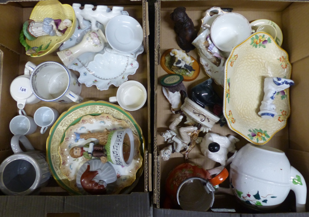 A mixed collection of items to include Wade teapot, Poole pottery dinner plate, ornamental