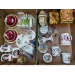 A mixed collection of ceramic items to include Royal Commemorative items, cottage ware tea pot and