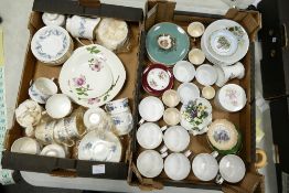 A mixed collection of floral tea ware, pin trays, bowls & similar(2 trays)