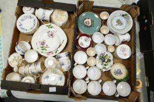 A mixed collection of floral tea ware, pin trays, bowls & similar(2 trays)