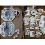 A collection of Royal Commemorative items to include two octagonal jubilee 1887 plates, miniature