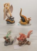 A collection of small Enchantica dragons to include Zaugros (with cert), Naria (a/f), Rio-Rio Pooper