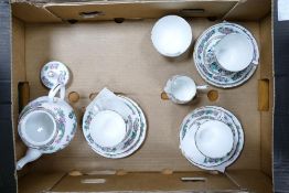 Royal Grafton Indian Tree patterned teaware items to include three trios, milk jug, sugar dish and