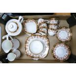 Royal Albert teaware items to include six trios, cake plate, tea pot, sugar dish, milk jug and cream