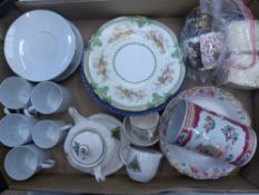 A mixed collection of ceramic items to include Royal Tudorware childs tea set items, Minton