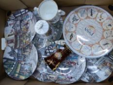 A collection of Royal Doulton Window shopping series decorative wall plates together with