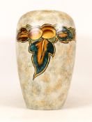 In the Manner of Clews & Co., Chameleon Ware Vase with hand painted peach decoration. Height: 22.5cm