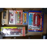 A collection of Vintage Boxed Model Toy Buses including Joal Volvo Coach, Tomica Dandy