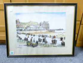 Framed Print of Llandudno 1908 from the Original by Frank Paddock 98. Height: 46cm Length: 60.5cm