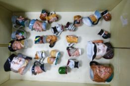 A Collection of Miniature Character Jugs to include Staffordshire Ceramics and Leonardo Collection