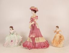 Coalport High Society Figure Lady Charlotte (limited edition) with smaller Rose Ball & Kathy(3)