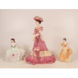 Coalport High Society Figure Lady Charlotte (limited edition) with smaller Rose Ball & Kathy(3)