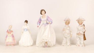 Royal Doulton Figures Ashley HN3420 (2nds), Tootles HN1680 & Melody HN4117 together with Two Small