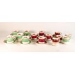A collection of Paragon China coffee ware with printed pheasant and floral insets to include - green