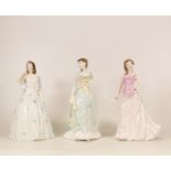 Royal Doulton lady figures Gillian HN4404, Perfect Gift HN4409 and Angela HN4405 (3)