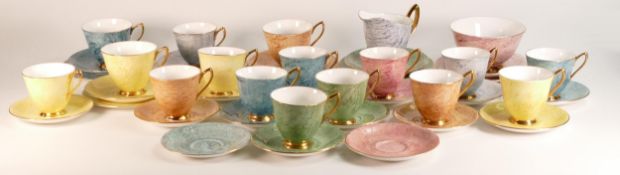 A collection of Royal Albert Harlequin tea ware to include - 12 cups & saucers, 3 trios, 4