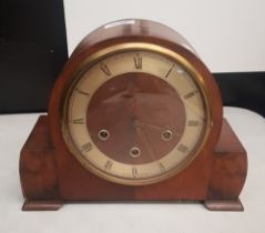 Mahogany cased late Art Deco period mantle clock