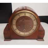 Mahogany cased late Art Deco period mantle clock