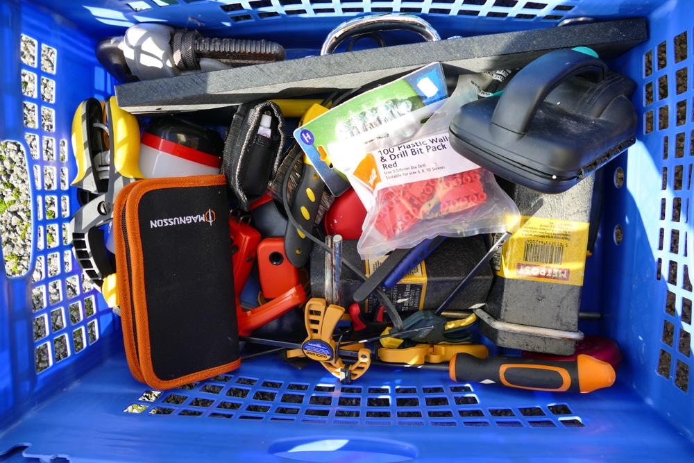 A collection of mainly unused hand tools including screwdrivers, spanners, pliers, etc (1 tray)