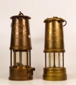 Two Miners Oil Lamps to include British Coal Mining example and The Protector Lamp & Lighting Co.