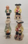 Four Kevin Francis Miniature Toby Jugs to include Two May 1998 Vic Shuler Examples, Thin Man Guild