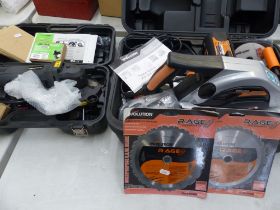 Evolution Rage 185mm Multipurpose Circular Saw (In original case with spare blades) together with