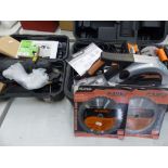 Evolution Rage 185mm Multipurpose Circular Saw (In original case with spare blades) together with