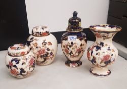 A collection of Masons items to include 2 Blue Mandalay Ginger Jars, 1 Blue Mandalay vase & 1
