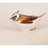 Royal Crown Derby Collectors Guild Paperweight Crested Tit, gold Stopper