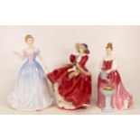 Royal Doulton Lady Figures Alexandria Hn4928 , Top O the Hill Hn1834 & 2nds Rosemary Hn4662(3)