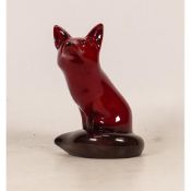 Royal Doulton Flambe Seated Fox , height 11cm