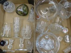 A mixed collection of glass & crystal cut items to include footed fruit bowl, crystal basket, candle