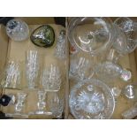 A mixed collection of glass & crystal cut items to include footed fruit bowl, crystal basket, candle