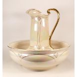 Crown Devon Fielding Large Lustre Wash Basin & Jug, height 34cm(2)