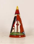 Moorland Pottery Hand painted Sugar Sifter, signed & dated D Sherwin 1997 , height 14cm