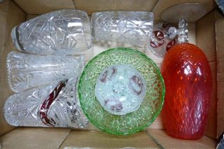 A collection of Cut Glass Crystal & similar vases, bowl & similar