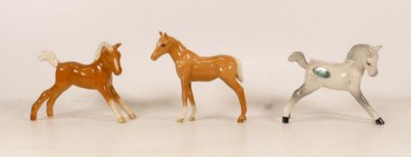 Beswick Grey Foal 836, Palomino Foal 836 and Palomino small thoroughbred foal 1816 (3)