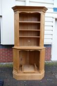 Pendyrm Furniture of Looe Cornwall, Large Pine Corner Bookshelf with Unusual Secret Compartments.