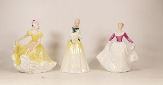 Royal Doulton Lady Figures Ninette Hn2379, Sprintime Hn3033 & Lisa Hn3265(3)