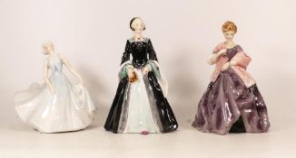 Royal Doulton Lady Figures Piroutte HN2216, Janice HN2165 and Royal Worcester First Dance