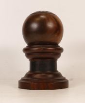 Presentation Crown Green Jack Bowl on wooden plinth, height 16cm