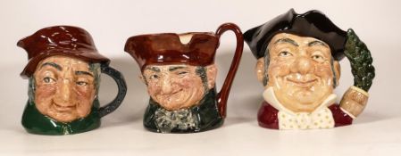 Royal Doulton Large Character Jugs Mine Host D6468, Old Charley & Uncle Tom Cobblery D6637(3)