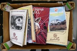 A mixed collection of MG Motorcar Owners Club magazines & similar