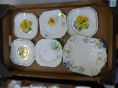 A collection of Shelley china cake plates