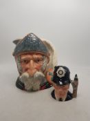 Royal Doulton large Character Jug Don Quixote D6455 together with small seconds character jug The